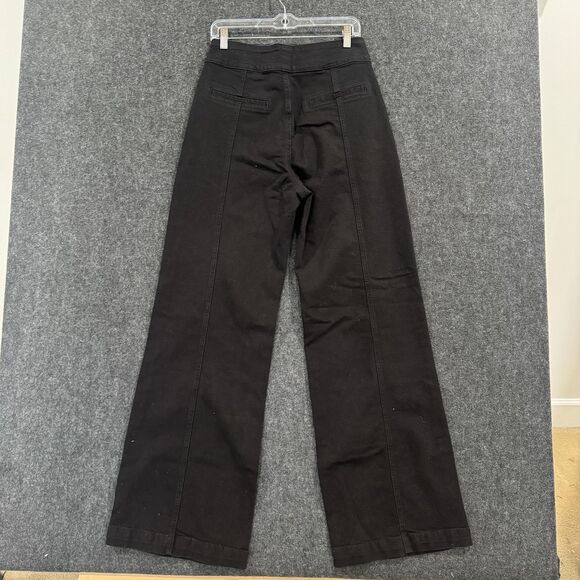 Frame Jeans Women's 29 Black Film Noir Tailored Wide Leg Flare - Picture 8 of 10